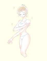 美容イメージの女性　下着