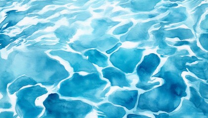 Obraz premium Abstract watercolor painting of blue water with white foam.
