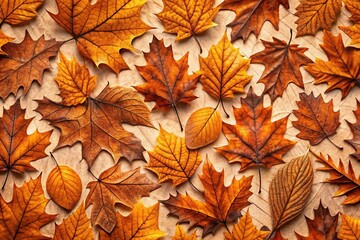 forced perspective abstract orange brown leaves pattern