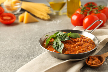 Bolognese sauce, concept of tasty and delicious food