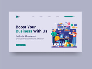 Professional vector illustration web banner cover template design