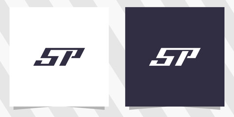 letter sp ps logo design vector