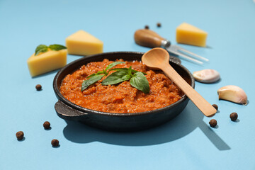 Bolognese sauce, concept of tasty and delicious food