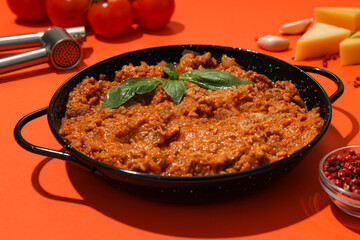 Bolognese sauce, concept of tasty and delicious food