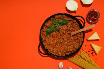 Bolognese sauce, concept of tasty and delicious food