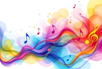 Obraz premium Abstract vector music background with notes and watercolor texture 