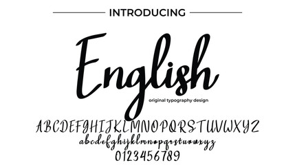 English Font Stylish brush painted an uppercase vector letters, alphabet, typeface