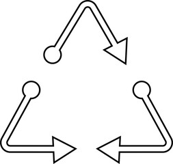  Recycle Fill icons. An arrow that revolve endlessly Reuse concept Recycled. Rounded angles. Ecology, Bio rotation arrows symbols Signs vector collection isolated on transparent background