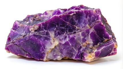 description: Panoramic view of natural raw sugilite rock cutout