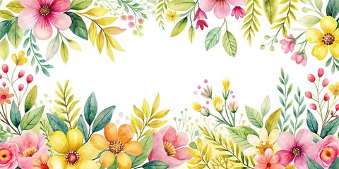 Low angle floral pattern in watercolor