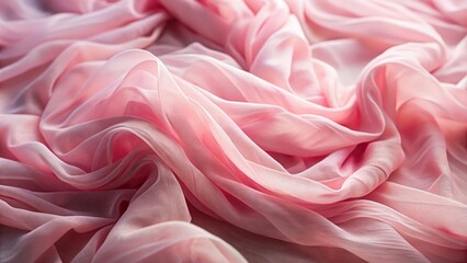 Obraz premium Crumpled pink chiffon fabric background