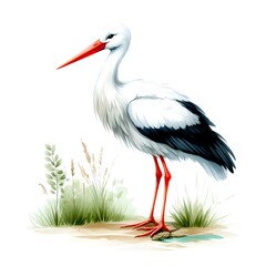 Fototapeta premium stork in the grass