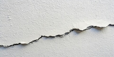 Obraz premium Fractured white wall background from earthquake