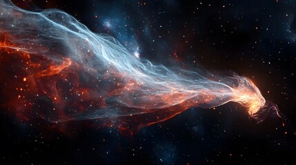 Electrical tendrils flow from a cosmic entity linking with the distant galaxies and space