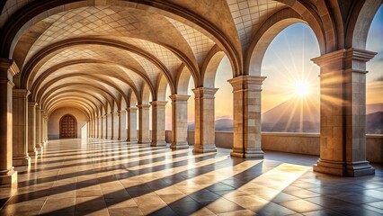 Obraz premium dance of light and shadow through timeless arches, echoing stories of the past