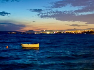 sunset over the sea of splitt croatia 