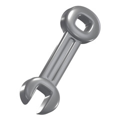 Spanner Wrench 3D Construction icon with Transparent Background