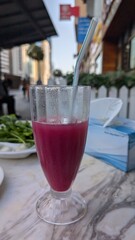 Pomegranate juice in the glass