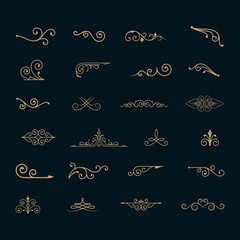 Classic elegant luxury dividers and vintage objects.Golden Dividers. Gold border photo frame for photos and slides. Photo frame simple design gold frame
