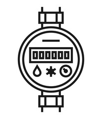 Water meter icon in bold line