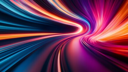 swirling vortex of space-time, with colorful light trails stretching into infinity of a black hole