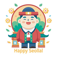 Happy Seollal vector 