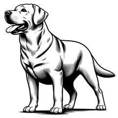 Hand drawn cute Labrador retriever, vector sketch isolated on white background, SVG vector
