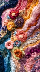 embroidery made with colorful yarn