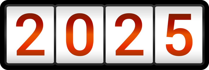 New Year'S Day 2025 Countdown. Happy New Year 2025 Countdown Clocks. 2025 Analog New year counter. Electric counter. Electric meter with numbers. Countdown timer date calendar Vector illustration.