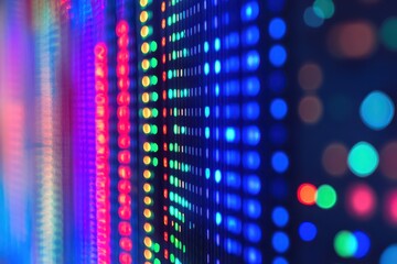 Naklejka premium Colorful data server lights in motion blur