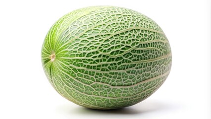Obraz premium Fresh Honeydew Melon Isolated on White Background for Healthy Eating, Refreshing Summer Fruits, Organic Produce, Nutrient-Rich Snacks, and Culinary Uses in Food Photography