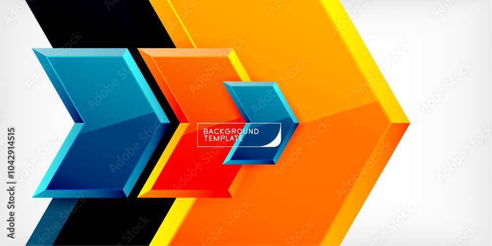 Poster vector 3d arrow techno design template
