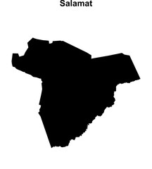 Salamat region blank outline map
