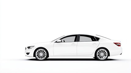 Obraz premium Sleek White Sedan on Minimalistic Background