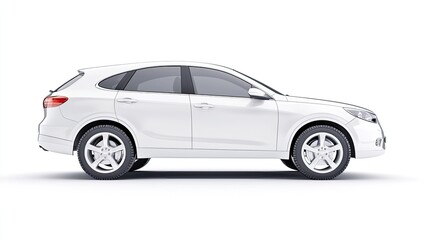 Fototapeta premium Sleek White Luxury SUV Side View
