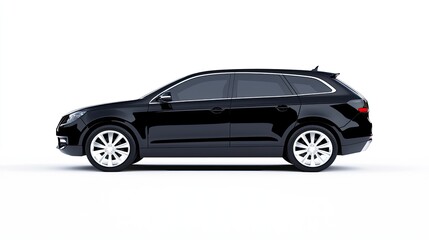 Sleek Black SUV on White Background