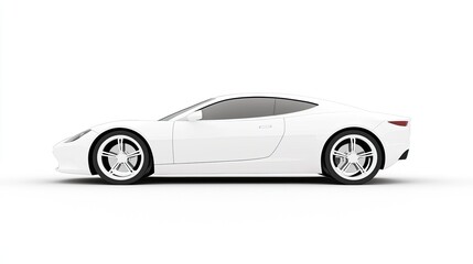 Sleek White Sports Car on a Clean Background