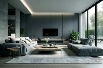 Modern grey living room