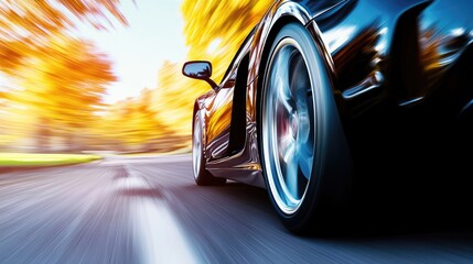 Dynamic Motion of a Sports Car in Autumn