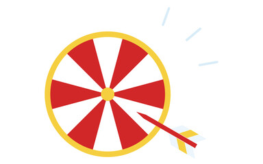 Obraz premium ルーレットダーツのアイコン、シンプルな線画