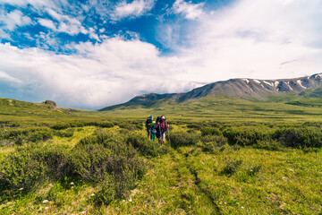 Obraz premium Backpacking trip in backcountry 