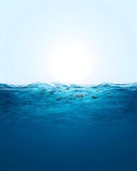 Fototapeta premium Serene underwater scene with sunlight filtering through waves