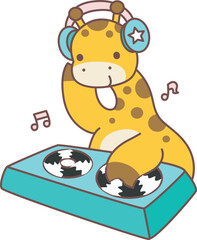 Set Vector Stock Illustrations Isolated of Baby Giraffe.
Cute giraffe animals with various activities.
Funny sticker of Giraffe animal kids.
