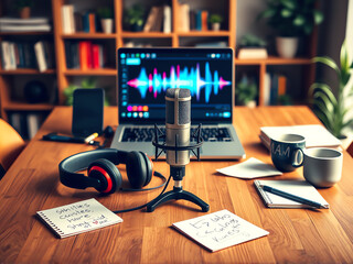 podcast studio, featuring equipment setup, planning, and recording processes