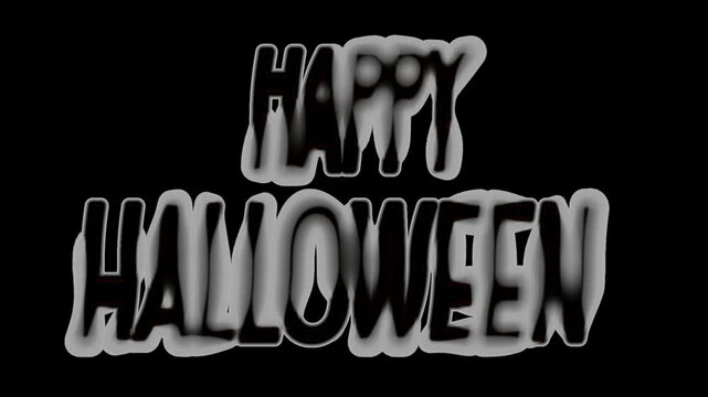 Happy Halloween Text Animation. Black and White