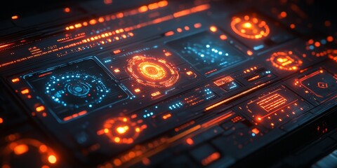 Obraz premium Futuristic digital roadmap with technology milestones and business objectives