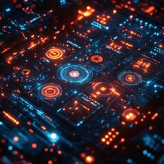 Futuristic digital roadmap with technology milestones and business objectives