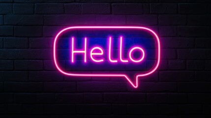 Obraz premium A vibrant neon sign reading 