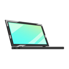 Laptop computer device on white background