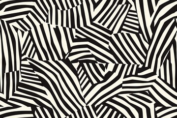 Vector seamless pattern with modern stylish abstract texture featuring repeating geometric shapes composed of striped elements
